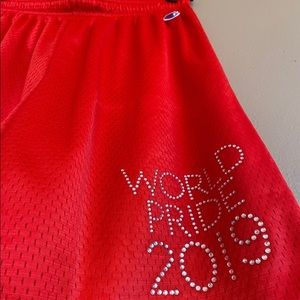 CHAMPION LIMITED EDITION WORLD PRIDE 19 SHORTS RED